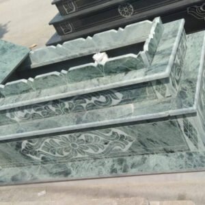 Afghan Green double step marble grave design