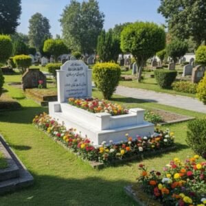 Rehman White Marble Grave Design 7x4 | Polished & Long-Lasting