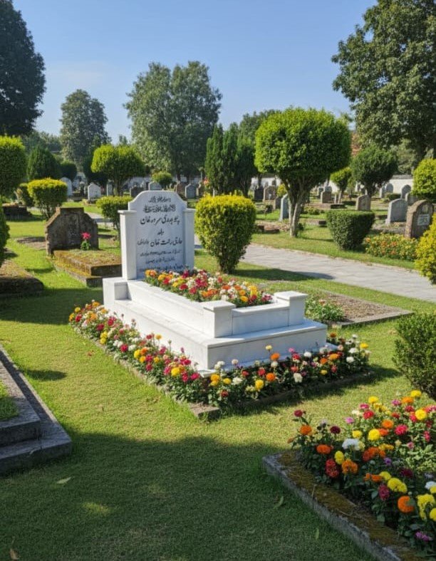 Rehman White Marble Grave Design 7x4 | Polished & Long-Lasting