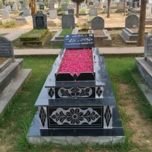 Black Granite Double Step Grave Design 6.5 x 3.5