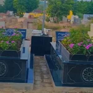 black granite grave