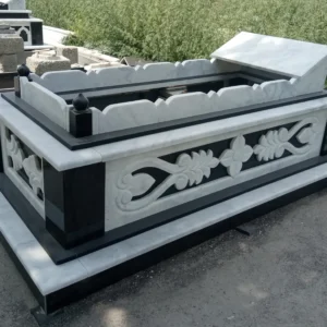 contrast grave of rehman white and black granite