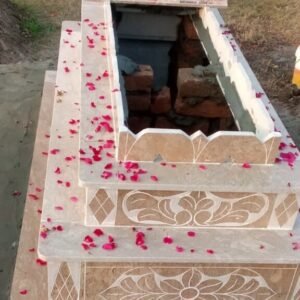 travera marble double step grave design