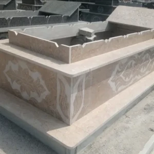 travera marble single step grave design